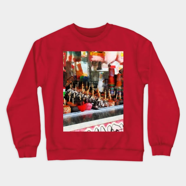 Carnival Midway - Candy Apples Crewneck Sweatshirt by SusanSavad